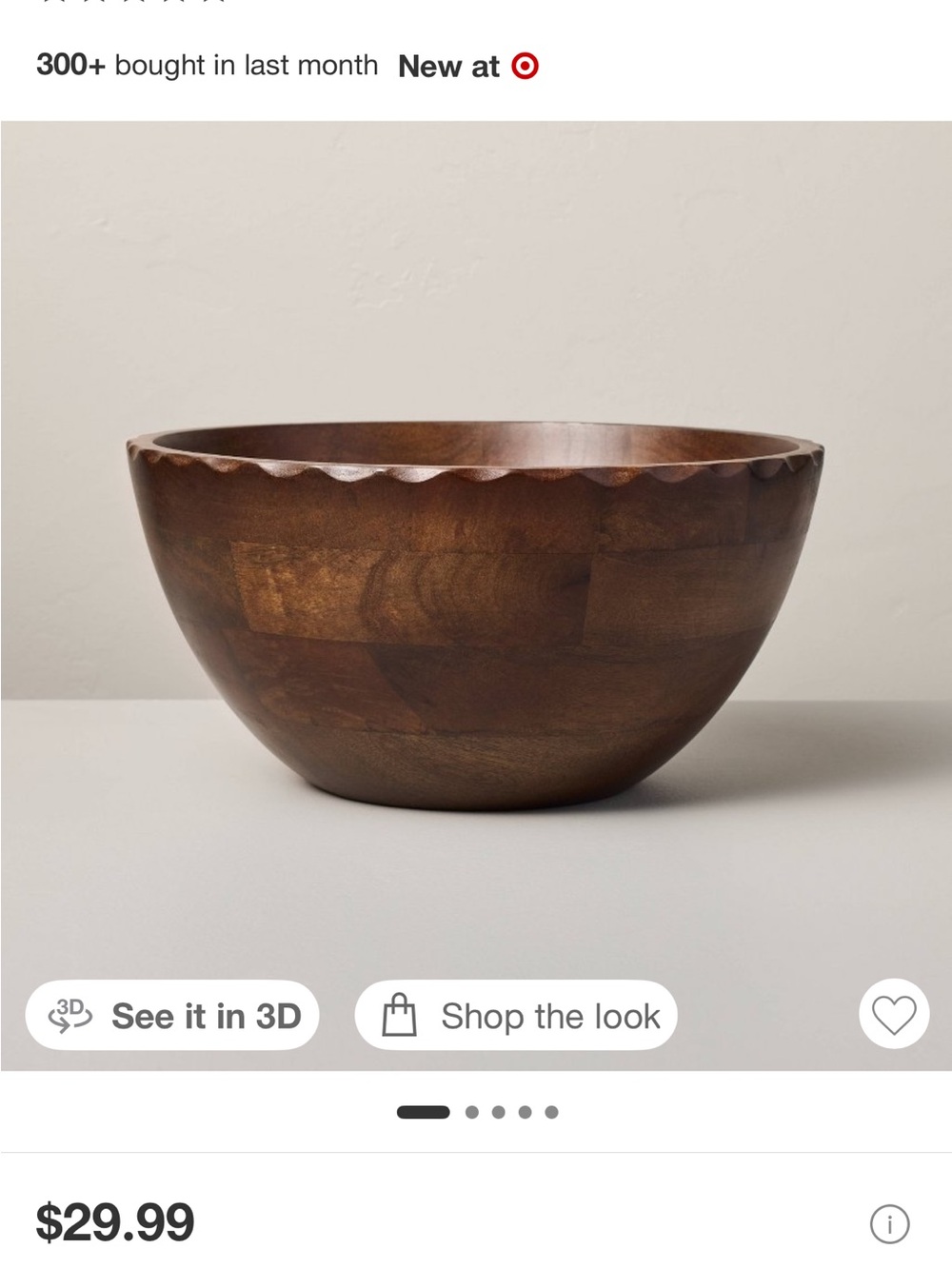 Magnolia Wooden Serving Bowl in Rich Brown